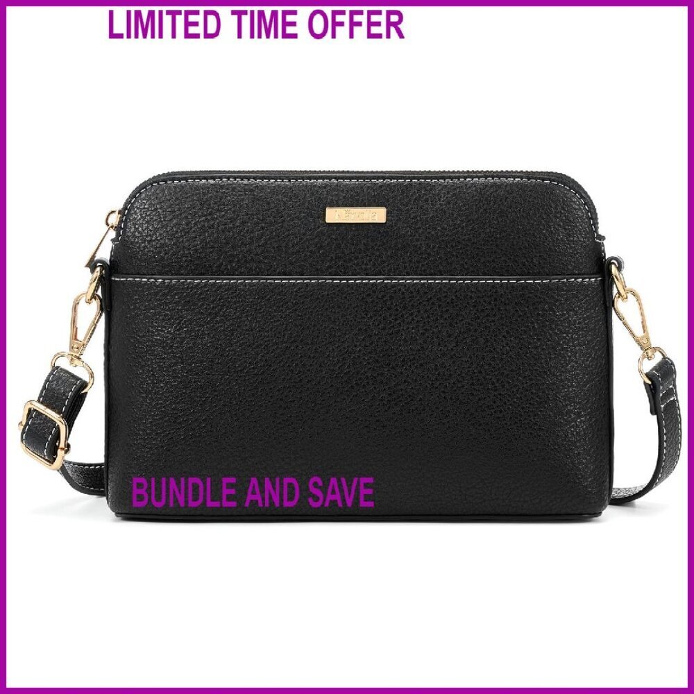 Vegan Leather Crossbody Bag Adjustable Strap Travel Purse 9.5x6.5